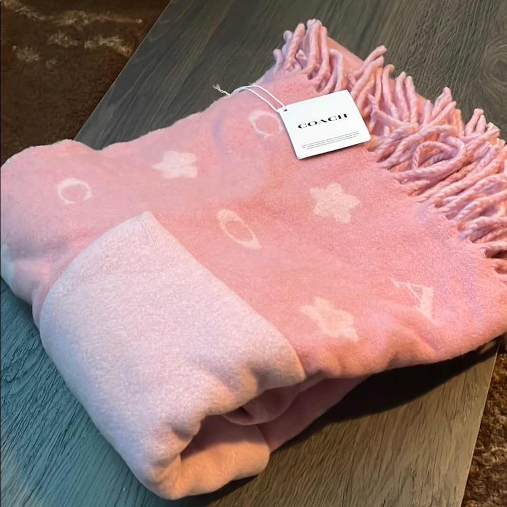 Coach Blush Pink Floral Scarf